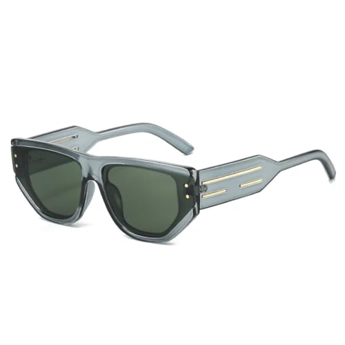 Lunettes de soleil femme larges anti-éblouissement mode avec rivets chic