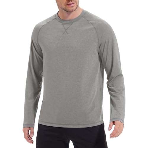 Image of Mens Swim Shirts UPF 50+ Sun Shirts Rash Guard Quick-Dry Fishing T-Shirts