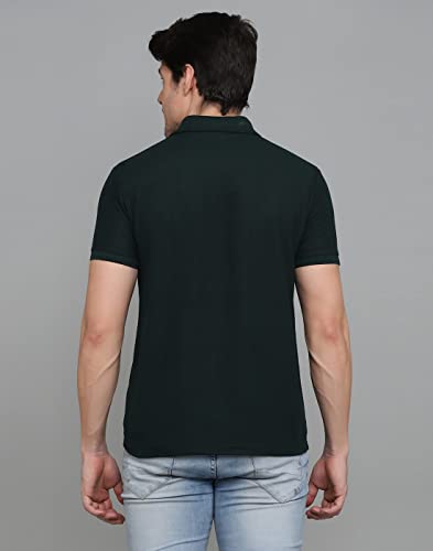 Image of INKKR Men's Polo Neck Half Sleeve Cotton Blend Regular Fit T-Shirt With Pocket
