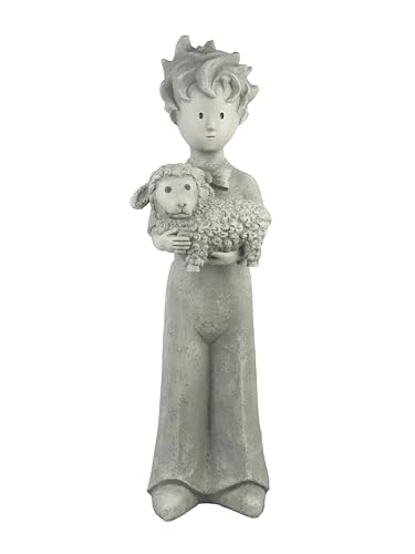 Vidroflor Pierre Artificielle Le Petit Prince - Prince avec Mouton © Antoine de Saint-Exupéry, Petit, Léger, Remplissable, Résistant aux intempéries