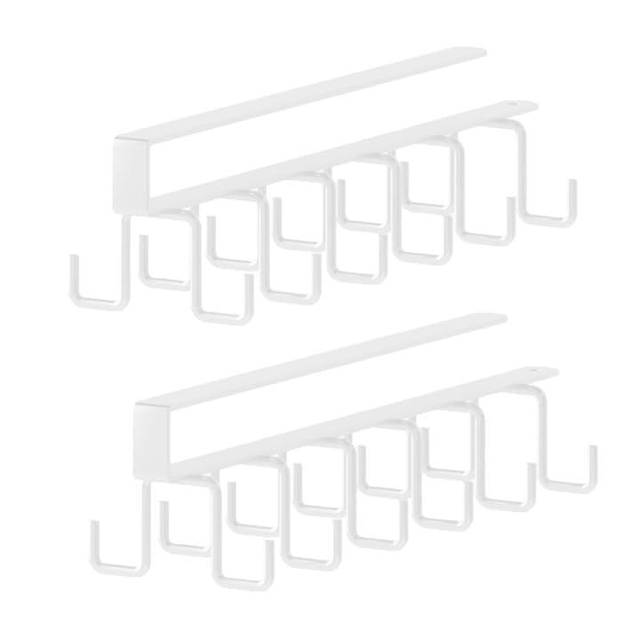 RZMZBY 2 ganchos para tazas bajo el armario, portavasos bajo el armario, gancho de almacenamiento en el armario, para tazas, jarras, vasos de cerveza(Blanco)