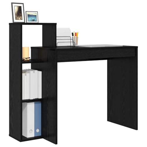 vidaXL Escritorio Roble Negro 100 x 40 x 90 cm Madera de ingeniería, Sala de Estar, Escritorio Moderno, Espacio Resistente, Oficina Funcional, Estudio Compacto, Mueble Elegante Minimalista