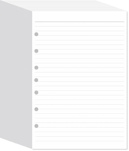 Papier ligné 7 trous pour mini classeur A5 blanc paquet de 500 feuilles recharge