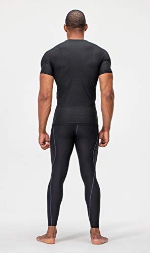 DEVOPS 3 Pack Men's Cool Dry Short Sleeve Compression Shirts, Sports Baselayer T-Shirts Tops, Athletic Workout Shirt