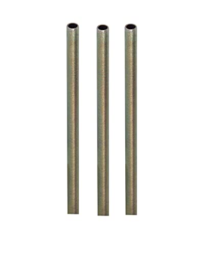 Image of B&P Lamp 3 Piece Pack of 1 /8 IP X 36 Inch All Thread Pipe, 3 /8 Inch Diameter, Zinc Plated Steel For Floor and Table Lamp Restoration