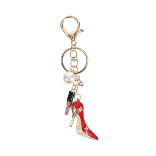 Mikinona Stylischer Schlüsselanhänger mit Lippenstift und High Heel Charm für Damen Charm für für Frauen und Mädchen Trendige Schlüsselanhänger Dekoration