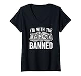 Photo Gallery donna libri vietati "i m with the banned" libro di parole censura maglietta con collo a v Photo Gallery donna libri vietati "i m with the banned" libro di parole censura maglietta con collo a v