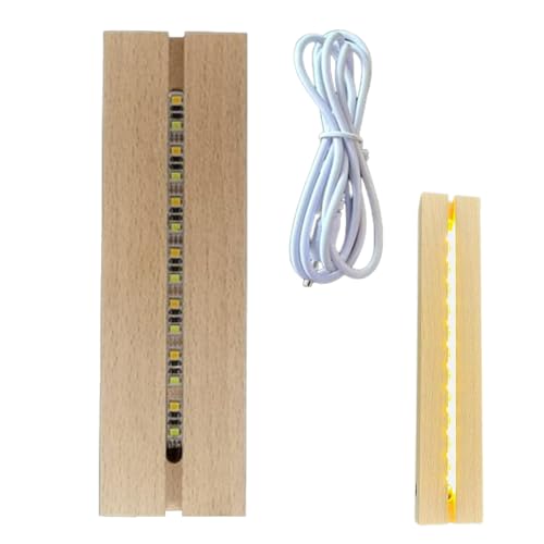 Base LED rectangular de madera para exhibición de figuras y cristal art 7