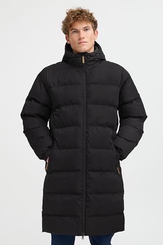 NORTH BEND NBEliot Herren Steppmantel Winterjacke Outdoorjacke atmungsaktiv wasserdicht Winddicht mit Kapuze Reißverschlusstaschen TPU-Membran, Größe:M, Farbe:Black (1001)