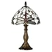 Price comparison product image MiniSun | Tiffany Style Antique Brass Effect Table Lamp with a Jewelled Glass Shade | Table Lamps, Home Décor & Improvement Essential