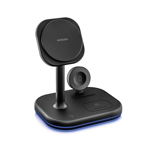 Chargeur magnétique Qi2 4 en 1 Microdia SNAPStation Pro pour bureau et table de nuit