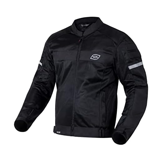 OZONE MOTO Dart Chaqueta de Moto Hombre | Textil | Protectores de Codos y Hombros | Elementos Reflectantes | Paneles de Malla | 4 Bolsillos