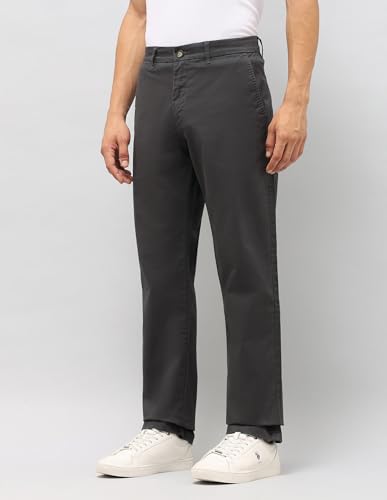 Image of U.S.Polo Association Men's Twill Riley Straight Fit Trousers (USTRO0634S Dark Grey 34)