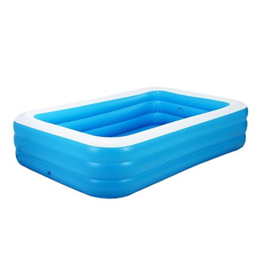 Generico Piscina Gonfiabile per Famiglie 305x175x60cm, Centro di Nuoto Rettangolare addesciso per Il Giardino del Cortile, Materiale Durevole Sicuro del PVC per Gli Adulti dei Bambini