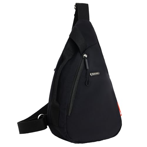 Men'S And Women'S Universal Crossbody Bag, Made Of Nylon, Casual Crossbody Bag, Suitable For Camping And Traveling (black)