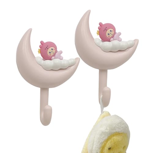 Generico Servitore chiave carino per muro, supporto per tasti di,Cloud Moon Key Holder | 2x Organizzatore di gioielli adesivi a parete estetica a parete.