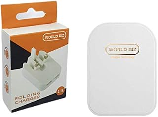 WorldBiz - 2 Port Foldable Folding Dual USB Plug Charger | Dual USB Wall Charger | 2.1A Mains Charger for iPhone Xs/XS Max/XR/X/8/7/6/Plus, iPad Pro/Air 2/Mini 4, and More