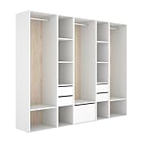 DEKIT Grupo RIMOBEL-Conjunto Armario-VESTIDOR con 4 CAJONES+Zapatero,Trasera Reversible