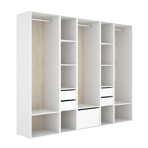 DEKIT Grupo RIMOBEL-Conjunto Armario-VESTIDOR con 4 CAJONES+Zapatero,Trasera Reversible