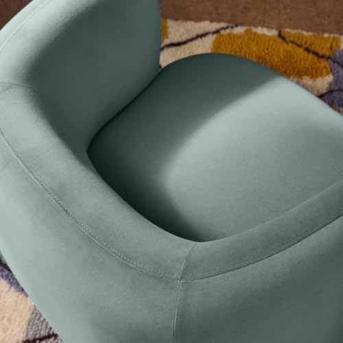 Image of Kingsman Furnitures Nova Swivel Accent Arm Chair for Home | Bedroom, Living, Dining & Drawing Room | Ultra Soft and Comfortable (Steel Grey Blue)
