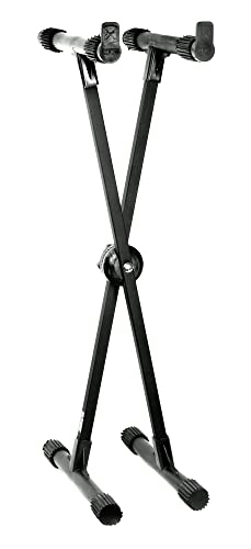 Suporte para Teclados X10 com Banqueta BXS, Estrutura de Aço em X, Ajustável, Preto