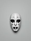 PRE-COLORED - NO Hand crafted - Slipknot Joey Jordison Mask - White and Black Mask