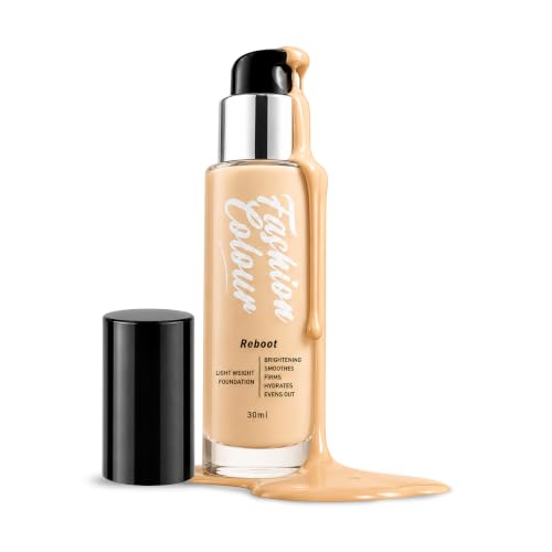Image of Fashion Colour Light Weight Reboot Foundation | Full Coverage Liquid Foundation | Natural Glossy Finish | Covers Blemishes, Dark Spots & Uneven Skin Tone | Lightweight Long Lasting Makeup | (N02-Vanilla)