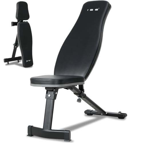 ISE Klappbare Hantelbank Schrägbank Multifunktion Trainingsbank mit 6-Fach...
