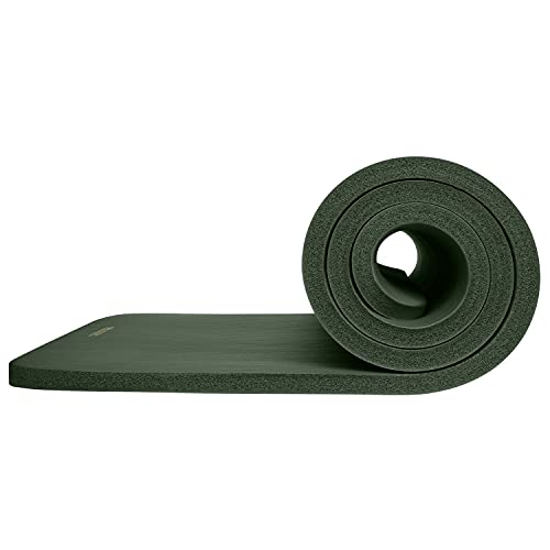 Retrospec Solana Yoga Mat 1" Thick W/Nylon Strap For Men & Women - Non Slip Exercise Mat For Home Yoga, Pilates, Stretching, Floor & Fitness Workouts - Wild Spruce #TOP3