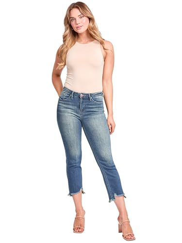 YMI Jeans Women's High Rise Cropped Kick Flare4