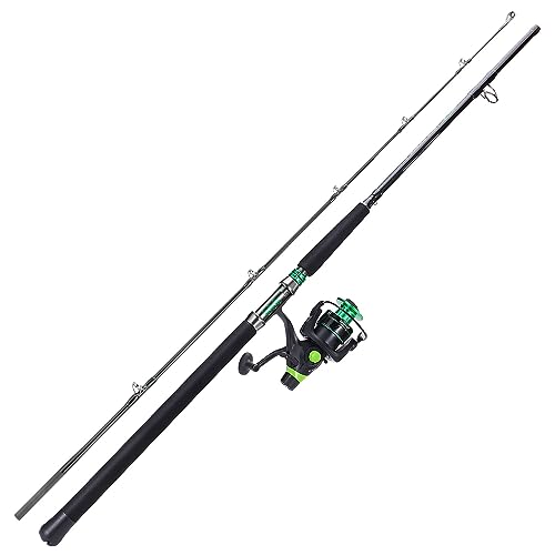 Sougayilang Catfish & Inshore Spinning Combo – 30LB Drag, 4.7:1, 13+1 Bearings, 2-Piece Medium Heavy Rod for Catfish, Striper, Redfish, Carp – Bottom Fishing