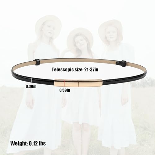 Gold Belts for Women, Extendable Women Waist Belt with Gold Buckle, Skinny Belts for Dresses Western2
