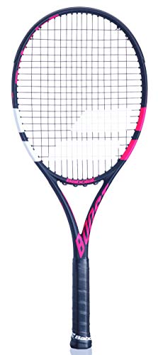 Babolat – Boost Aero Strung Damen-Tennisschläger für Erwachsene – Größe 2, Schwarz/Rosa/Weiß