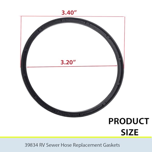 Image of 39834 RV Sewer Hose Fittings for Camco RhinoFLEX /Revolution /Easy-Slip Hose Gasket (4PACK)