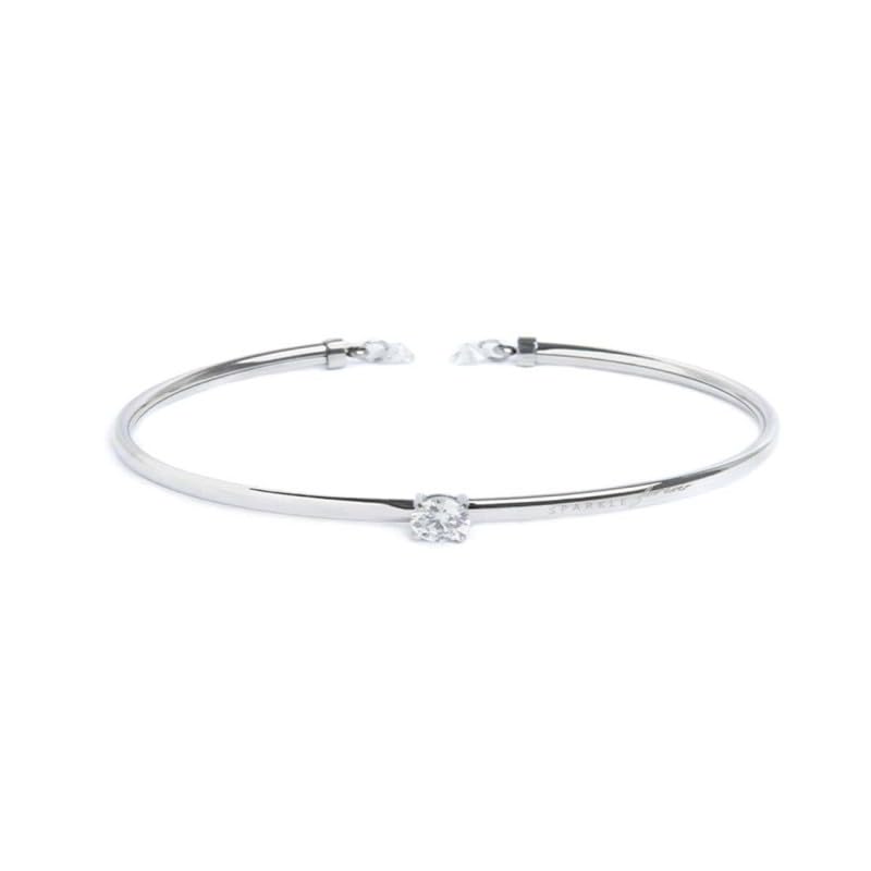 Bracelet rigide Marlù 31BR0016-W acier allié femme avec zircon central 5,25 mm