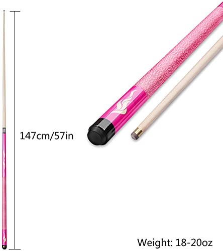 Taco de billar con funda color rosa 147 cm miniatura 2