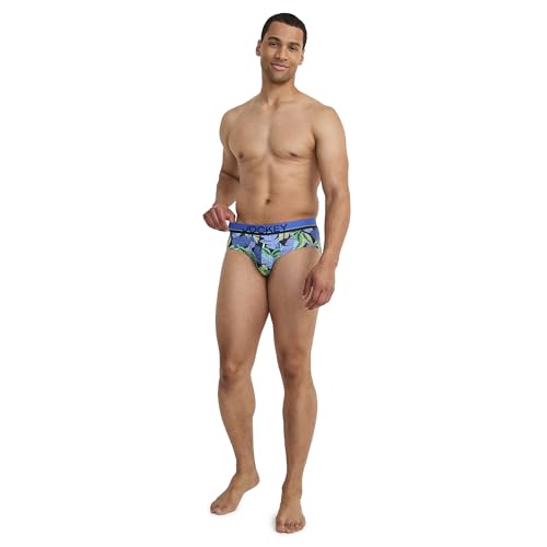 Jockey Men's Underwear True Style Brief - 3 Pack, Fanning Flora/True Blue/Frolic Stripe, L4