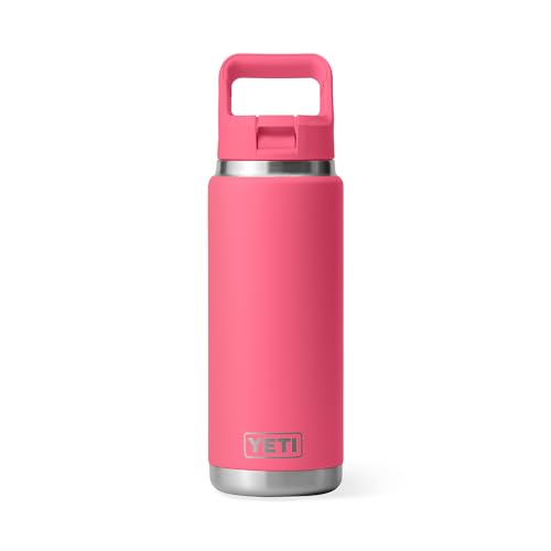 Image of YETI Rambler 26 oz Bottle, Vacuum Insulated, Stainless Steel with Color Matching Straw Cap
