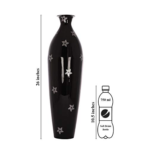 Image of Metal Flower Vase (26 Inches, Black)