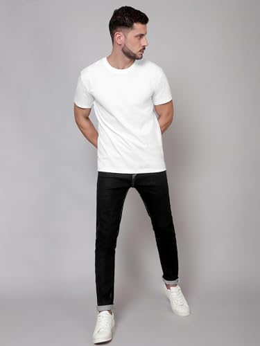Image of BEYOUNG Cotton Regular Fit Plain T-Shirt for Men | Flexible Round Neck | Casual T-Shirt | Solid T-Shirt | Half-Sleeves | Stylish T-Shirt