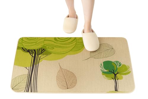 Image of DARSHANAM WORLD Decorative Door Mat with Tree Design, Natural Jute Material, Indoor Home Entrance Rug for Entrance with Antislip PVC Backing (37 X 57 CM)