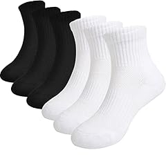 Mesh Cushioned_white/Black_6 Pairs