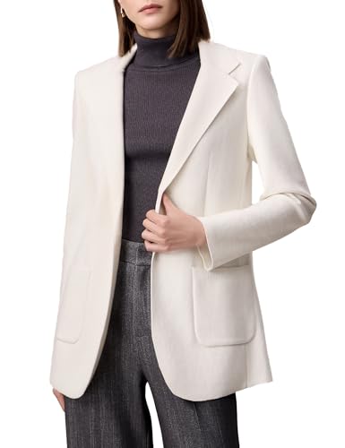 Amoretu Women's Wool Kint Blazers Work Casual Suit with Pockets Long Sleeve Outerwear, 2024