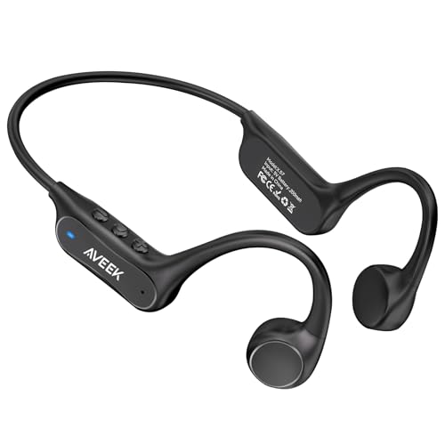 Aveek Auriculares deportivos inalámbricos Bluetooth de conducción ósea abierta para correr, ciclismo y gimnasio, IP5X impermeable y resistente al sudor, con micrófono con cancelación de ruido para