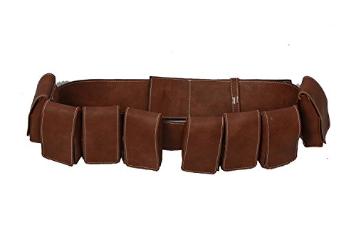 PLUSCRAFT Boba Fett Belt Deluxe Brown PU with Pouches Adult Cosplay Costume Prop Accessory
