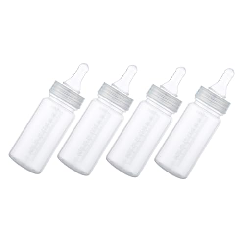 MUELODSIC 4 piezas Pack Biberones Desechables para Niña con Escala Transparente Diseño Antileak Portátil para Hospitales y Viajes