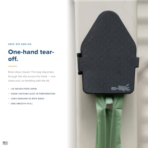 Image of Indoor /Outdoor Dog Poop Bag Dispenser Wall Mount (Black), Includes 3 Sample Rolls of Waste Bags, Easy Setup Dog Poop Station