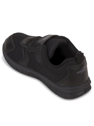 Image of Liberty Force 10 Tiger Black School Shoes for Kids Boys & Girls | Comfortable School Shoes | Lightweight & Durable | Easy Slip-On & Velcro Closure | All Day Comfort, Anti-Slip Grip