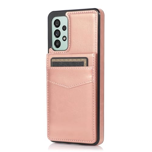 Étui rabat cuir rose Galaxy A35 5G : protégez l'écran et rangez vos cartes