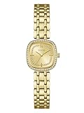 Guess Hazel GW1018L2 - Reloj de Pulsera analógico para Mujer (Cuarzo, Acero Inoxidable, 25 mm, Correa de Silicona, 5 Bares), Color champán